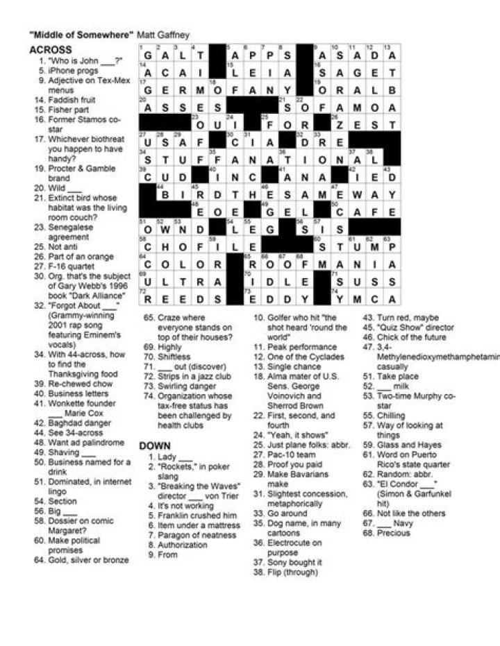 Actress Swenson Daily Commuter Crossword Puzzle Answers