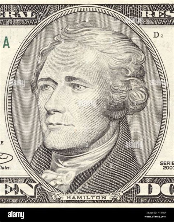 Bill denomination with a portrait of Alexander Hamilton