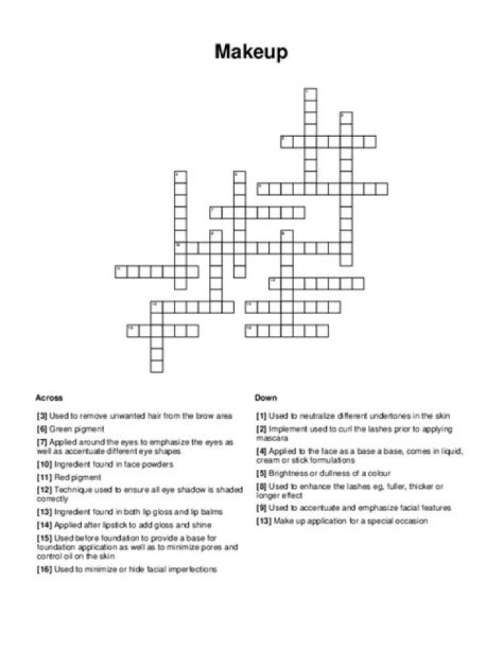 Blended style of facial makeup Crossword Clue