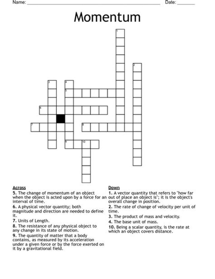 Component of momentum Crossword Clue LA Times