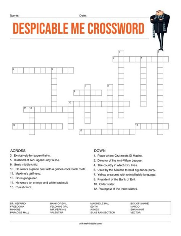 *"Despicable Me" spinoff Crossword Clue Universal Answer