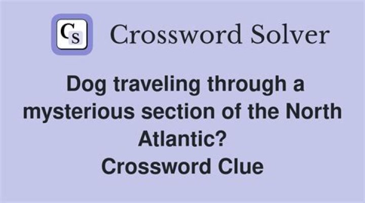 Dog traveling through a mysterious section of the North Atlantic? Crossword Clue LA Times
