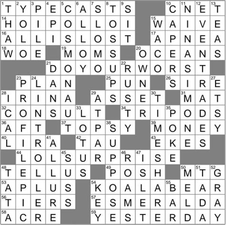 “Don’t worry, everything’s fine” Crossword Clue