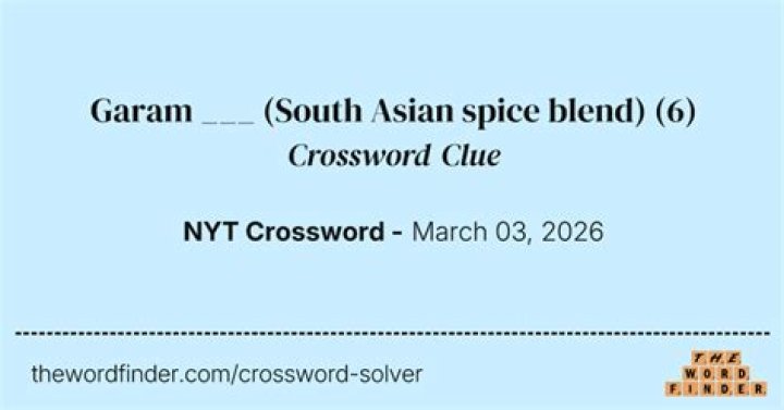 Garam masala spice Crossword Clue NYT