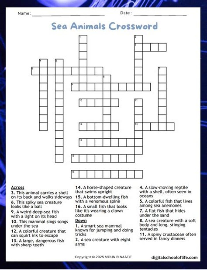 Ink-producing sea creatures Crossword Clue USA Today