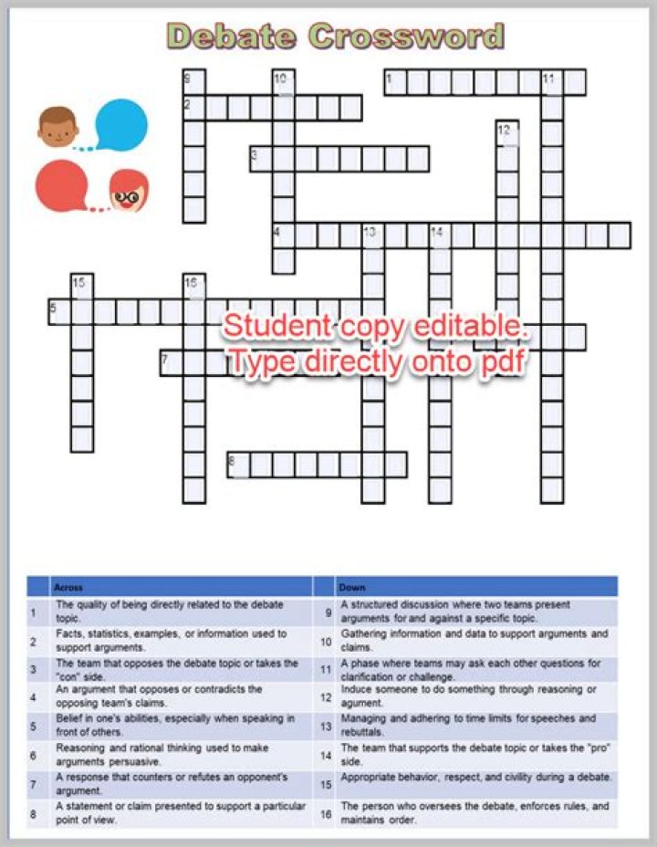 It’s up for debate Crossword Clue