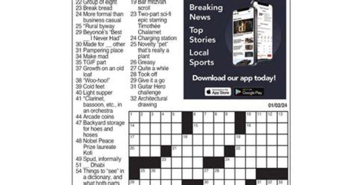 LA Times Crossword Answers for January 01 2024