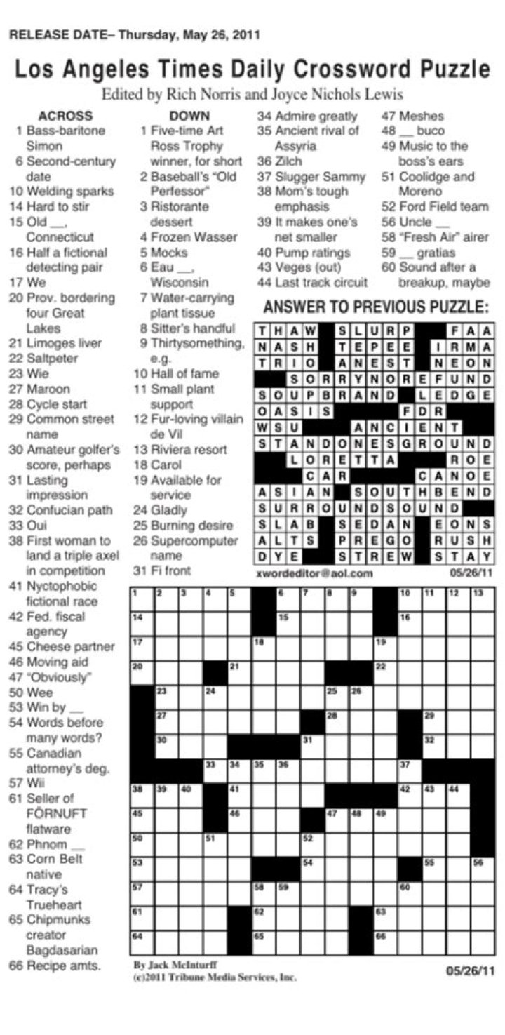 LA Times Crossword Answers for September 30 2023
