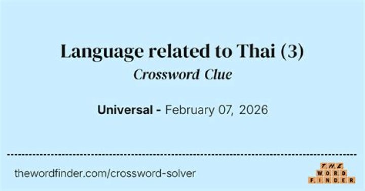 Language related to Thai Universal Crossword Clue