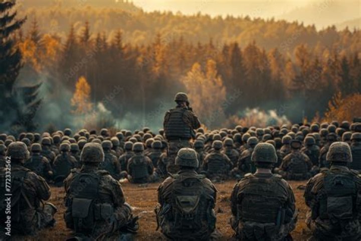 Large group of soldiers
