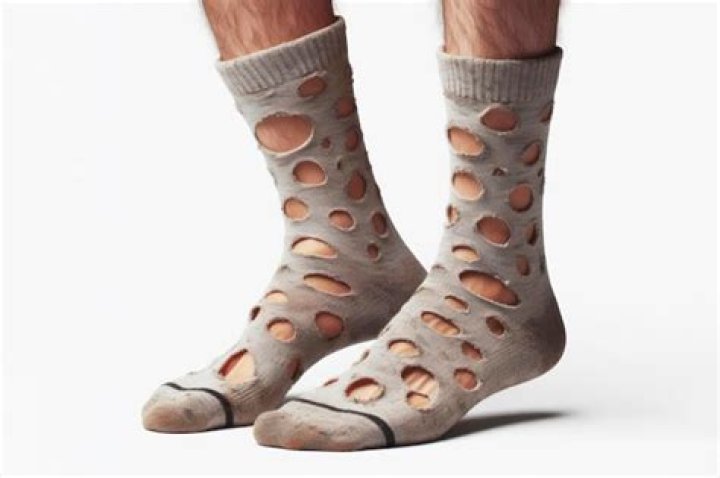 Mends as socks with holes in them