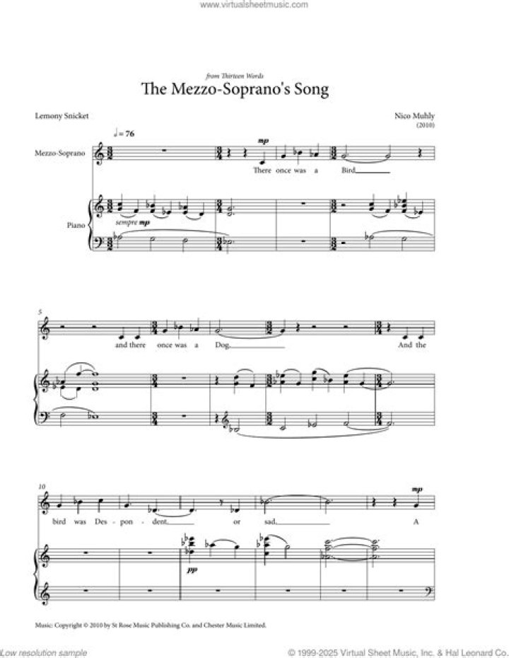 Mezzo-soprano's song perhaps