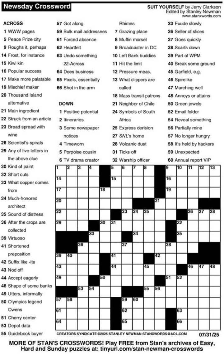 Newsday Crossword Answers for August 12 2023