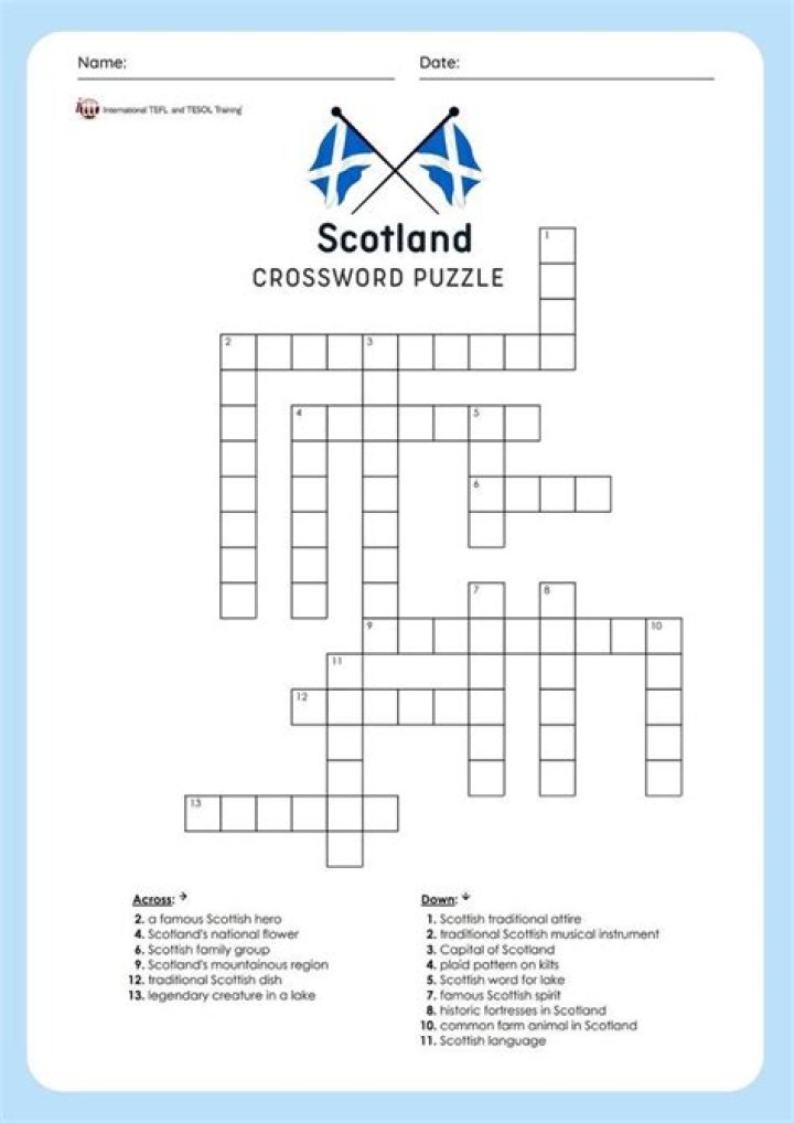 Not from Scotland Crossword Clue