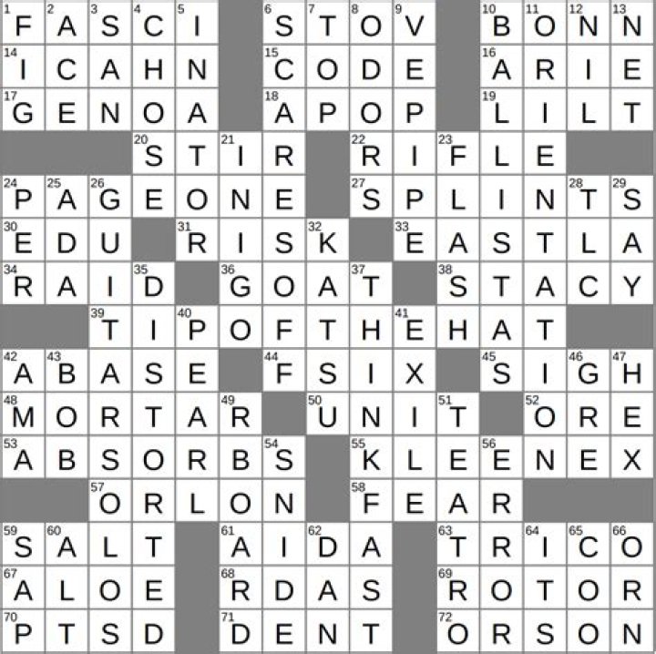 Pampas weapon Crossword Clue Wall Street