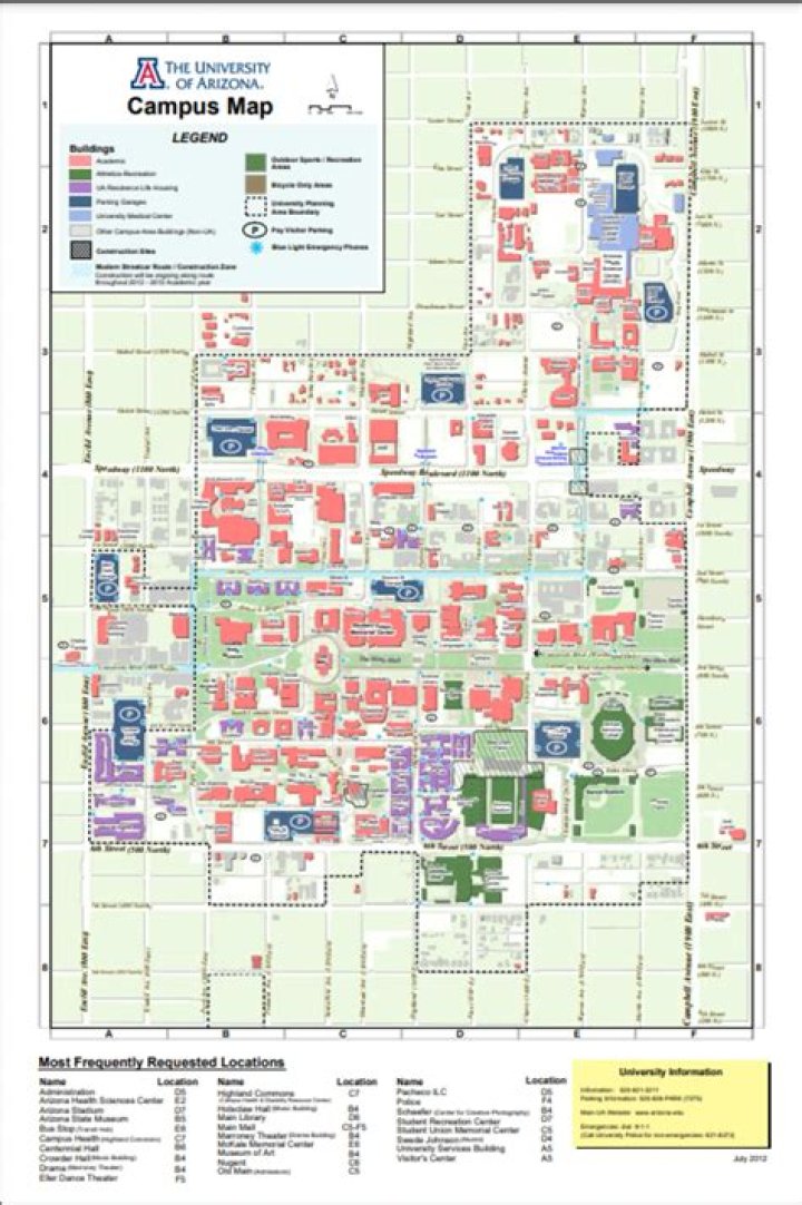 Part of a campus map Crossword Clue