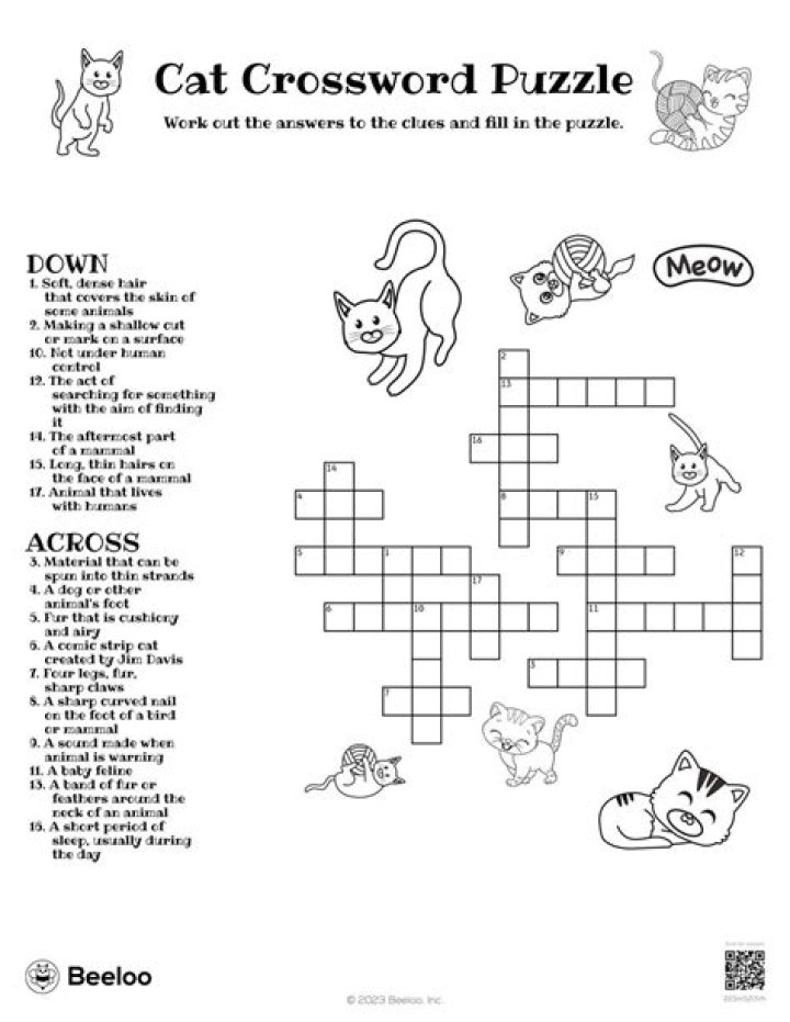 Prowling kitty Crossword Clue