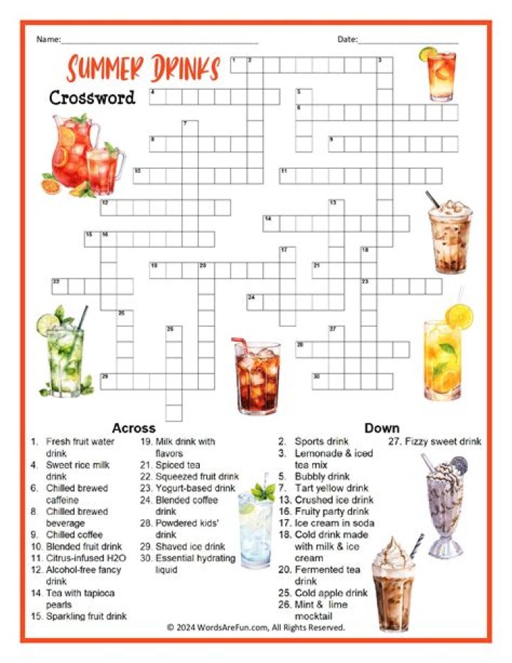Rum-based tiki bar cocktail Crossword Clue USA Today
