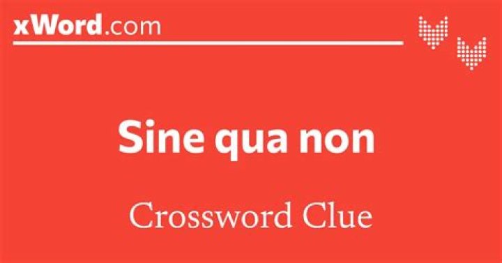 Sine qua non Crossword Clue