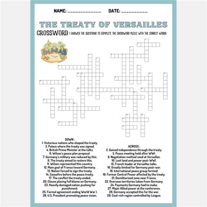 Treaty of Versailles prohibition Crossword Clue Newsday Crossword Answer