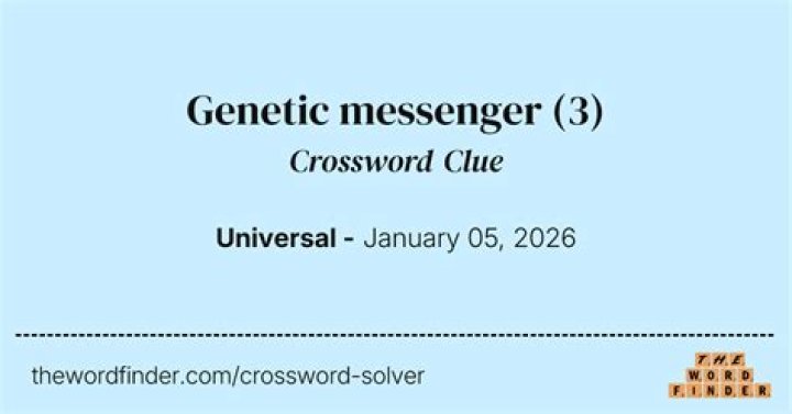 Universal Genetic messenger Crossword Clue Answers with 3 letters