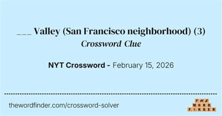 ___ Valley (San Francisco neighborhood) NYT Crossword Clue Answer 3 letters