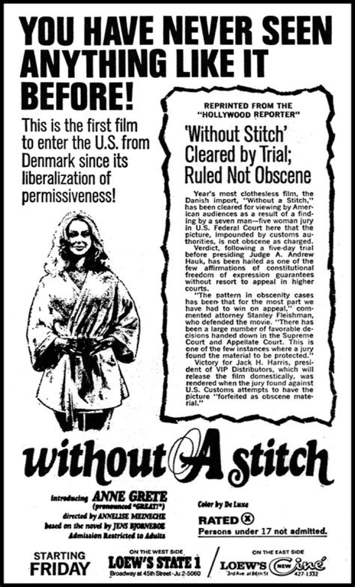 Without a stitch on